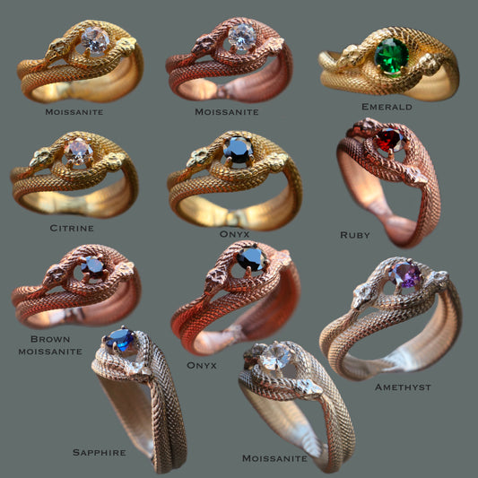 Safir Ouroboros 925 Oksitlenmiş Gümüş Yüzük