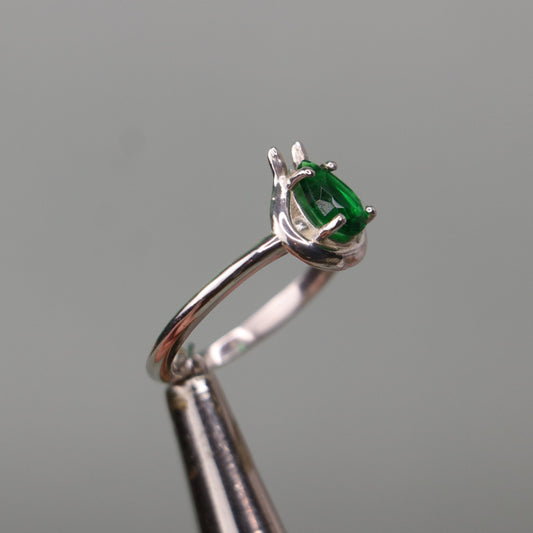 Emerald Taşlı Yılan 925 Gümüş Yüzük
