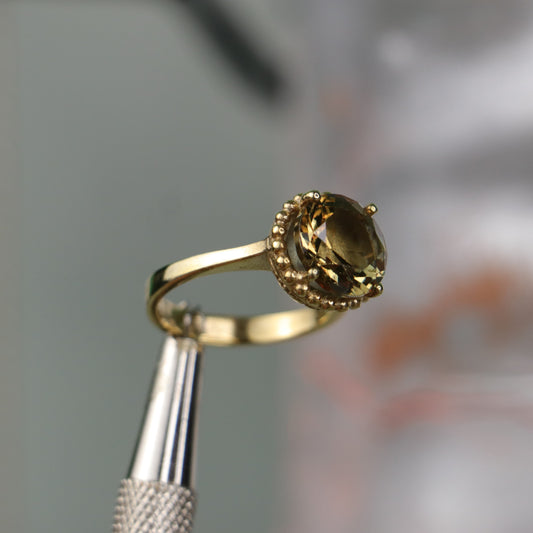Sapphire Pen Embroidered 925 Silver Ring