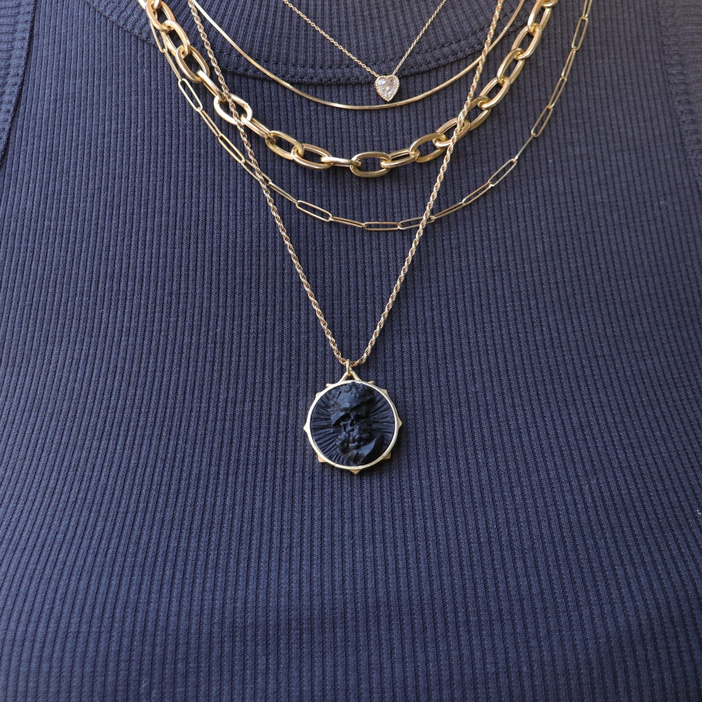 Marble Lion 925 Silver Gold Plated Necklace