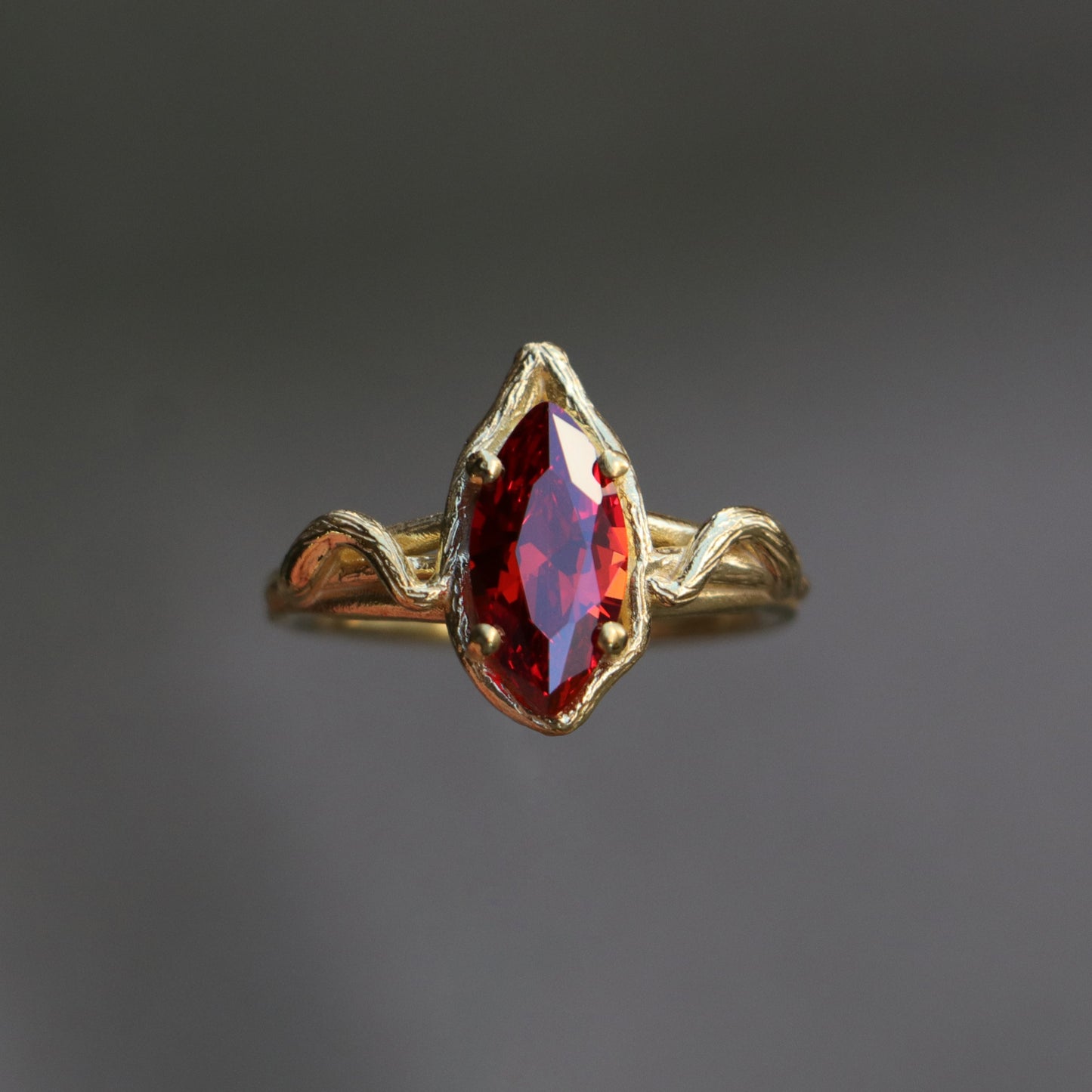Markiz Kesim Garnet (14 Ayar Altın)