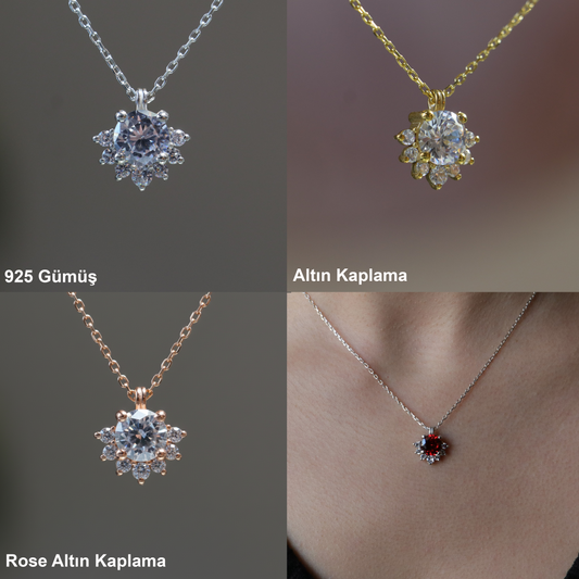 Moissanite Gold Plated 925 Silver Necklace