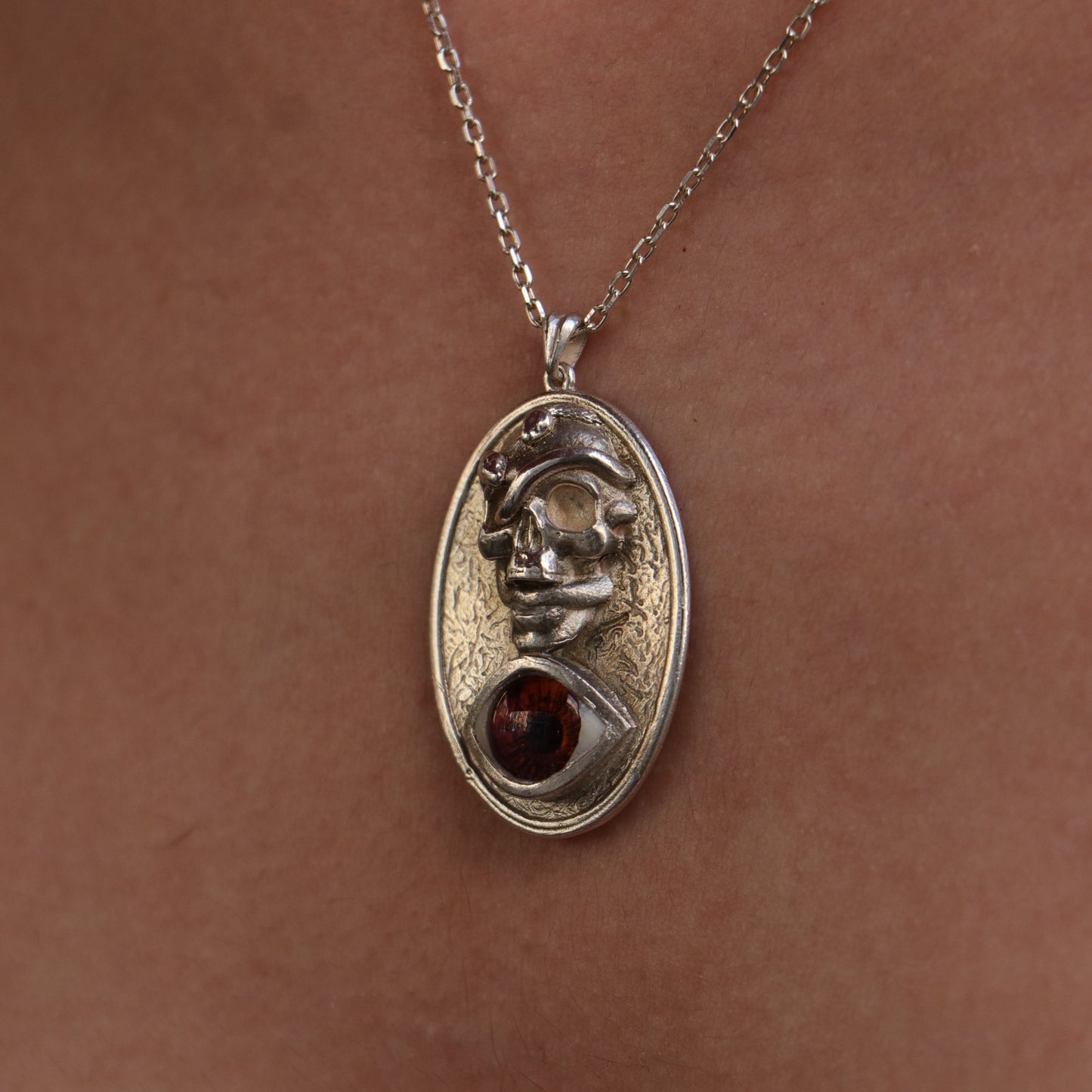 Kurukafa Madalyon 925 Gümüş Göz Kolye