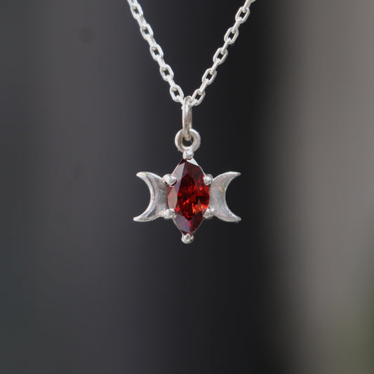 Marquise Ruby 925 Silver Necklace