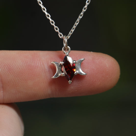 Marquise Ruby 925 Silver Necklace