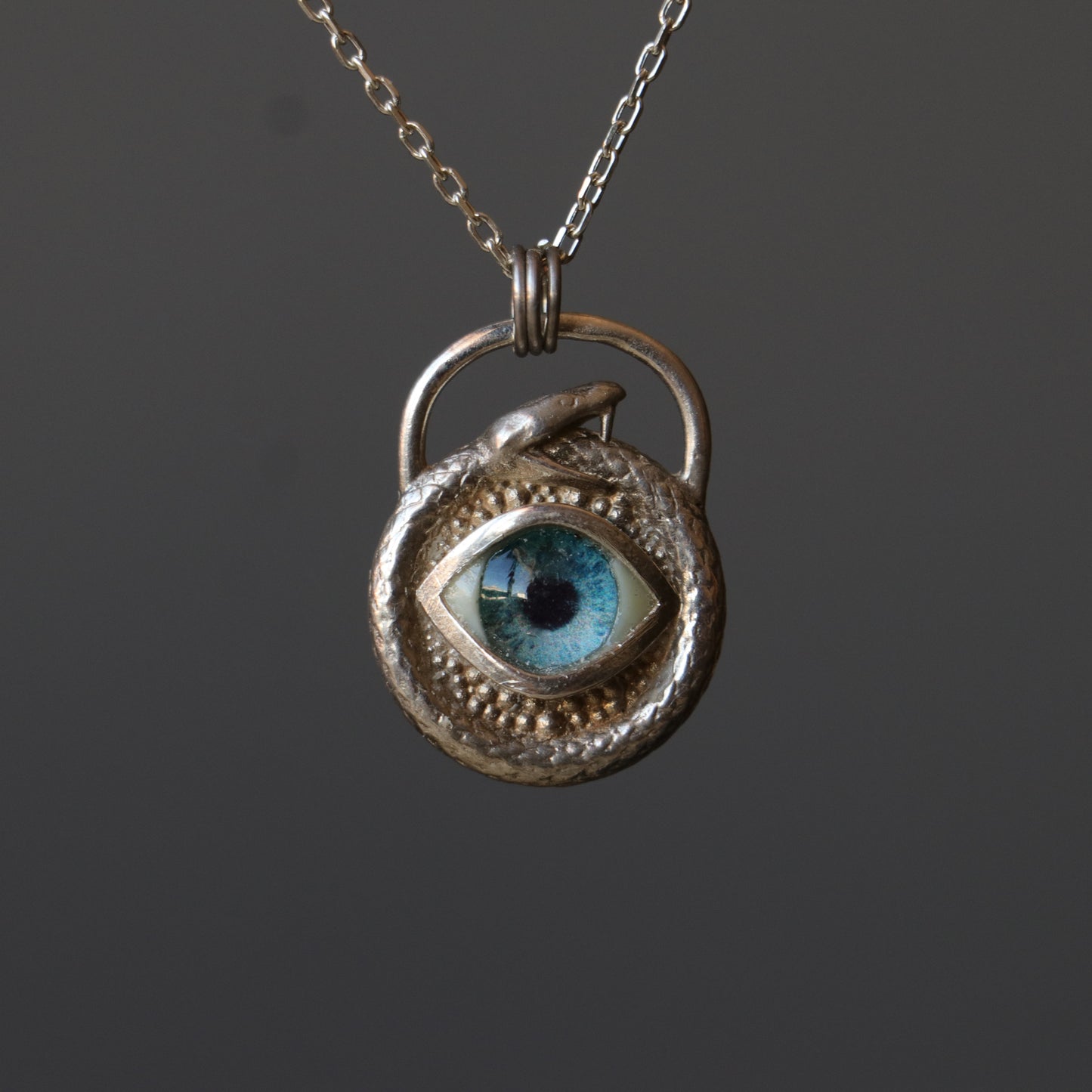 Ouroboros Mavi Göz 925 Gümüş Kolye