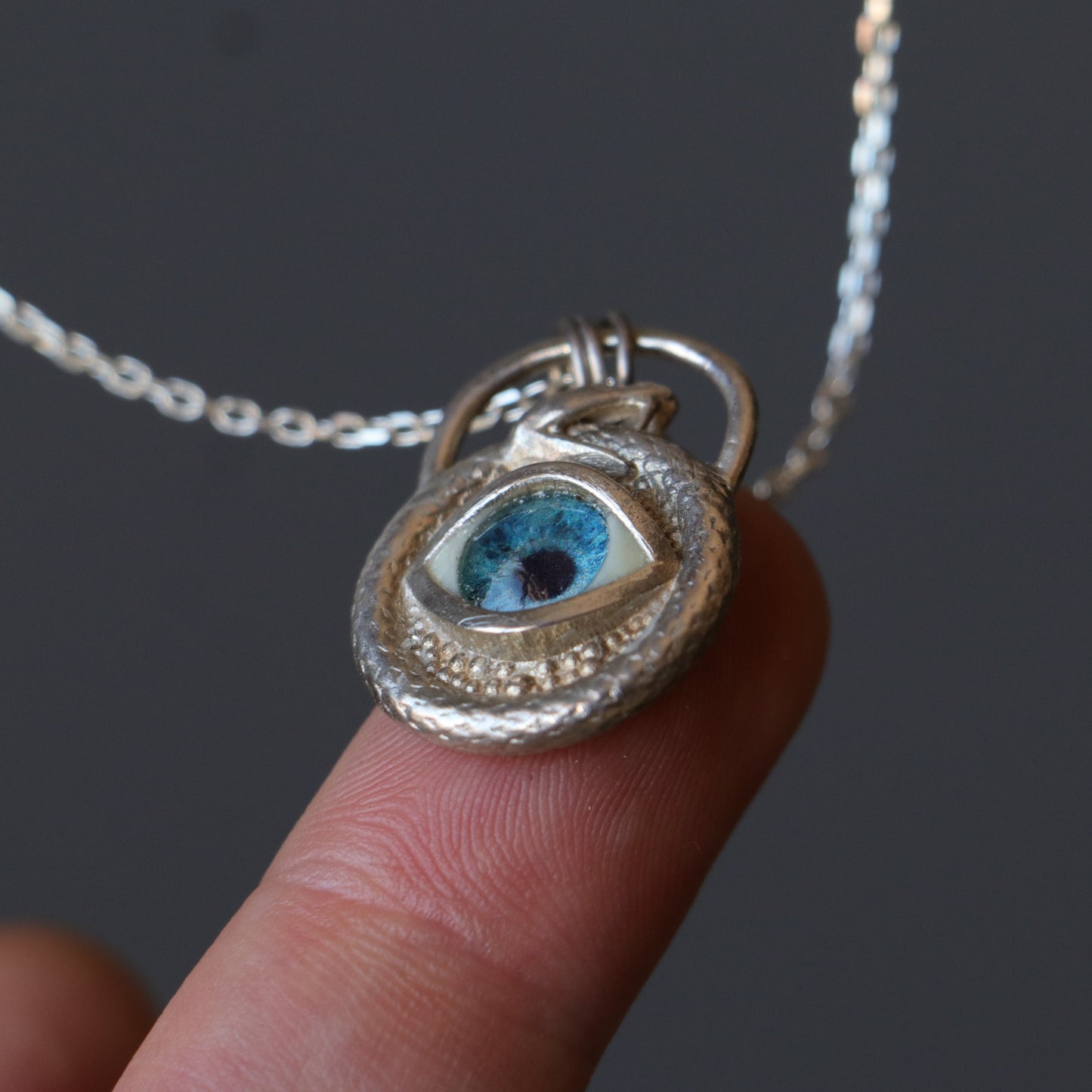 Ouroboros Mavi Göz 925 Gümüş Kolye