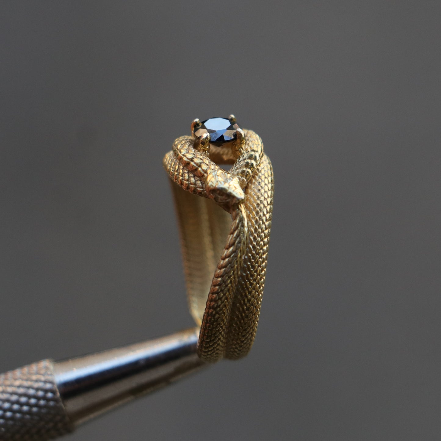 Tanzanite Ouroboros 925 Silver Gold Plated Ring
