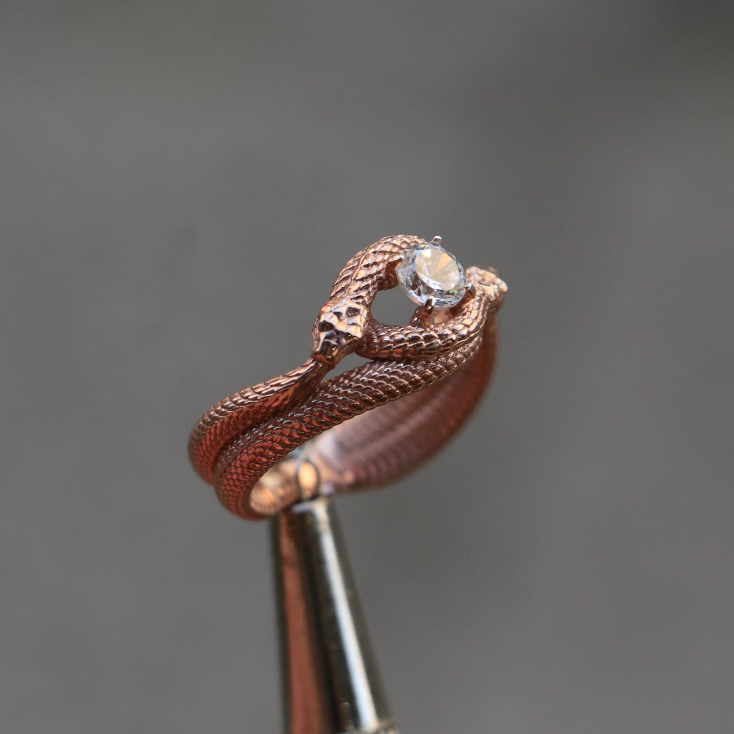 Tanzanite Ouroboros 925 Silver Gold Plated Ring