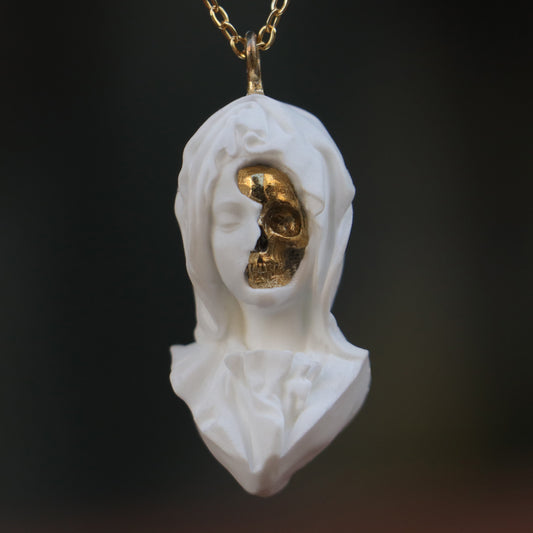 Pieta Meryem Memento Mori 925 Gümüş Kolye