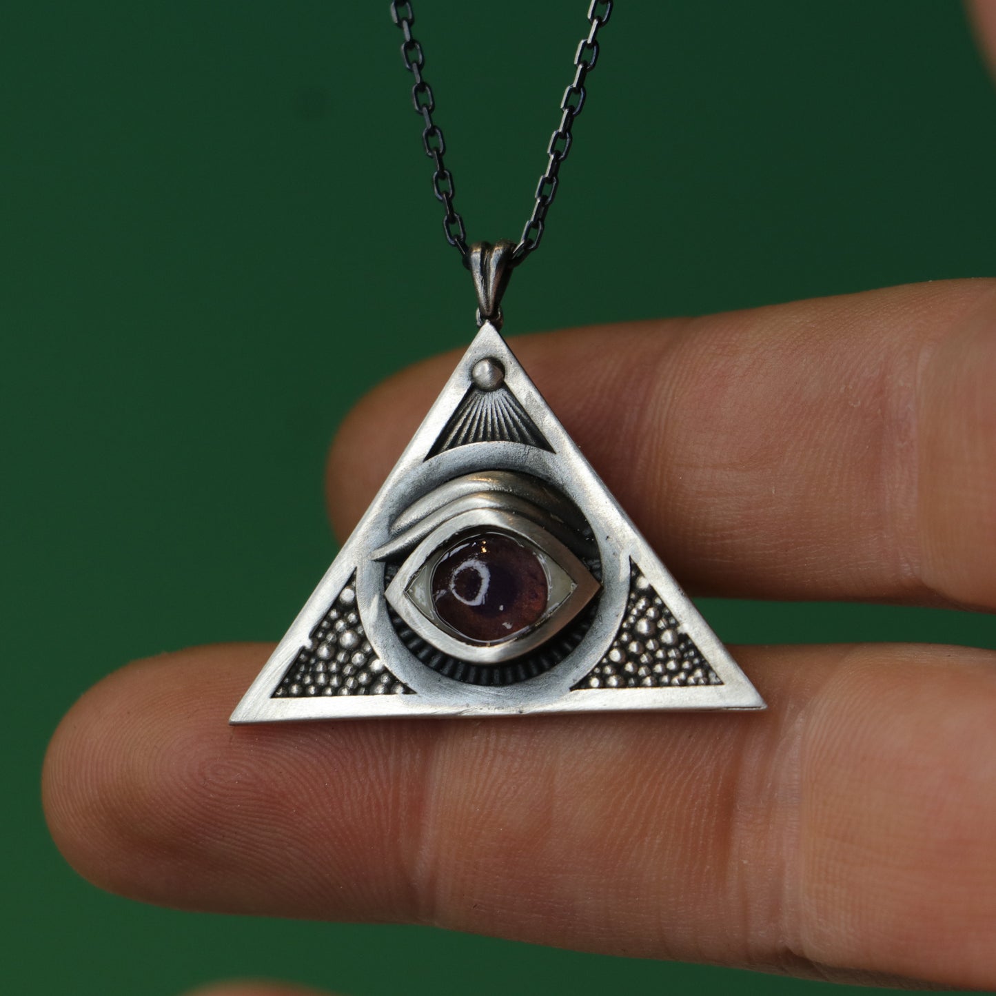 All-Seeing Eye 925 Oxidized Silver Necklace