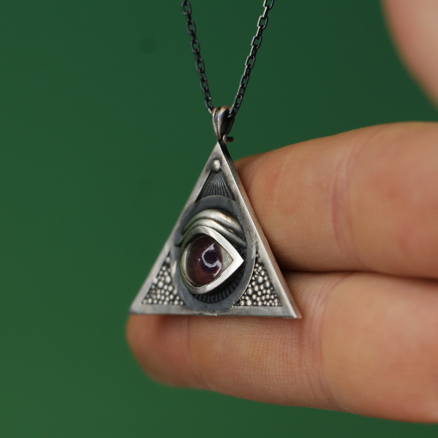 All-Seeing Eye 925 Oxidized Silver Necklace