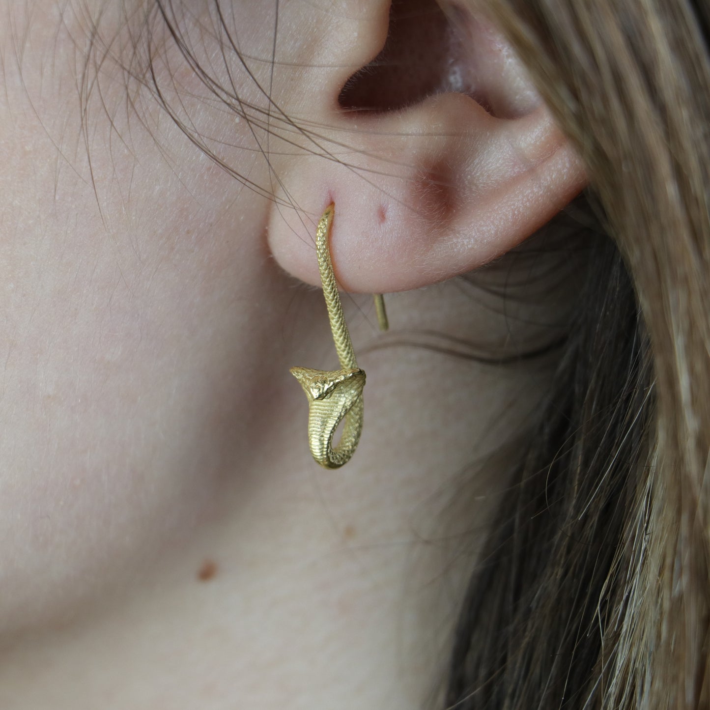 Kobra Yılan 925 Gümüş Küpe (Tüm Maden Seçenekleri)