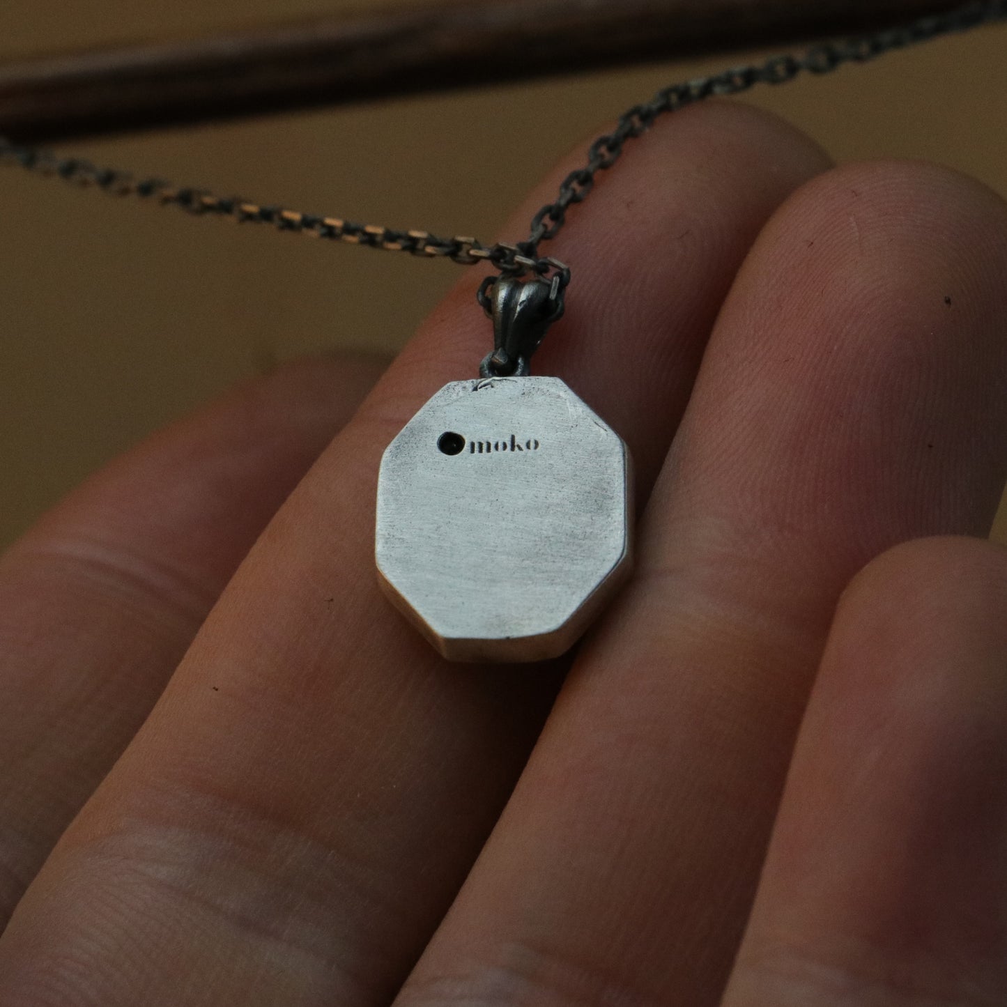 Memento Mori Oniks 925 Gümüş Kolye