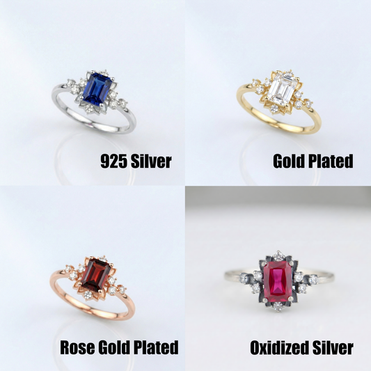 Emerald Yüzük (Tüm Taş ve Maden Seçenekleri)