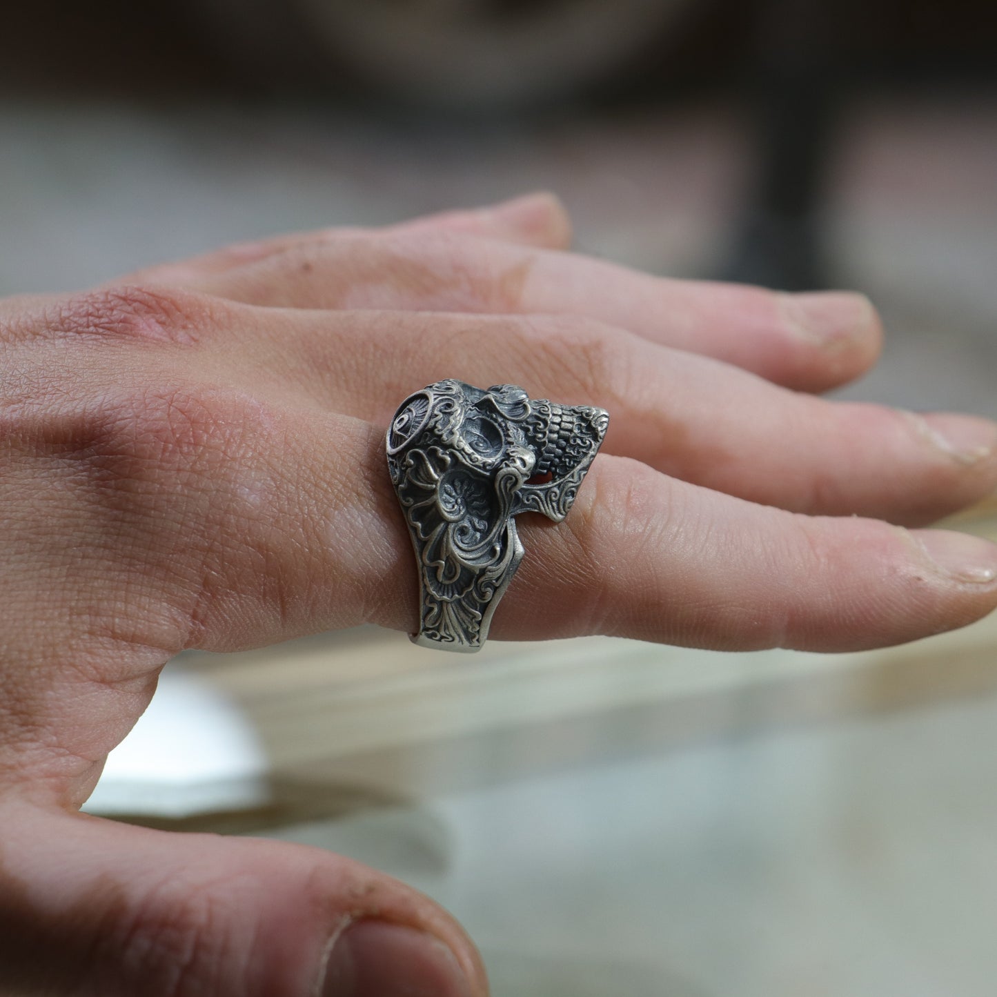 Skull 925 Silver Men's Ring