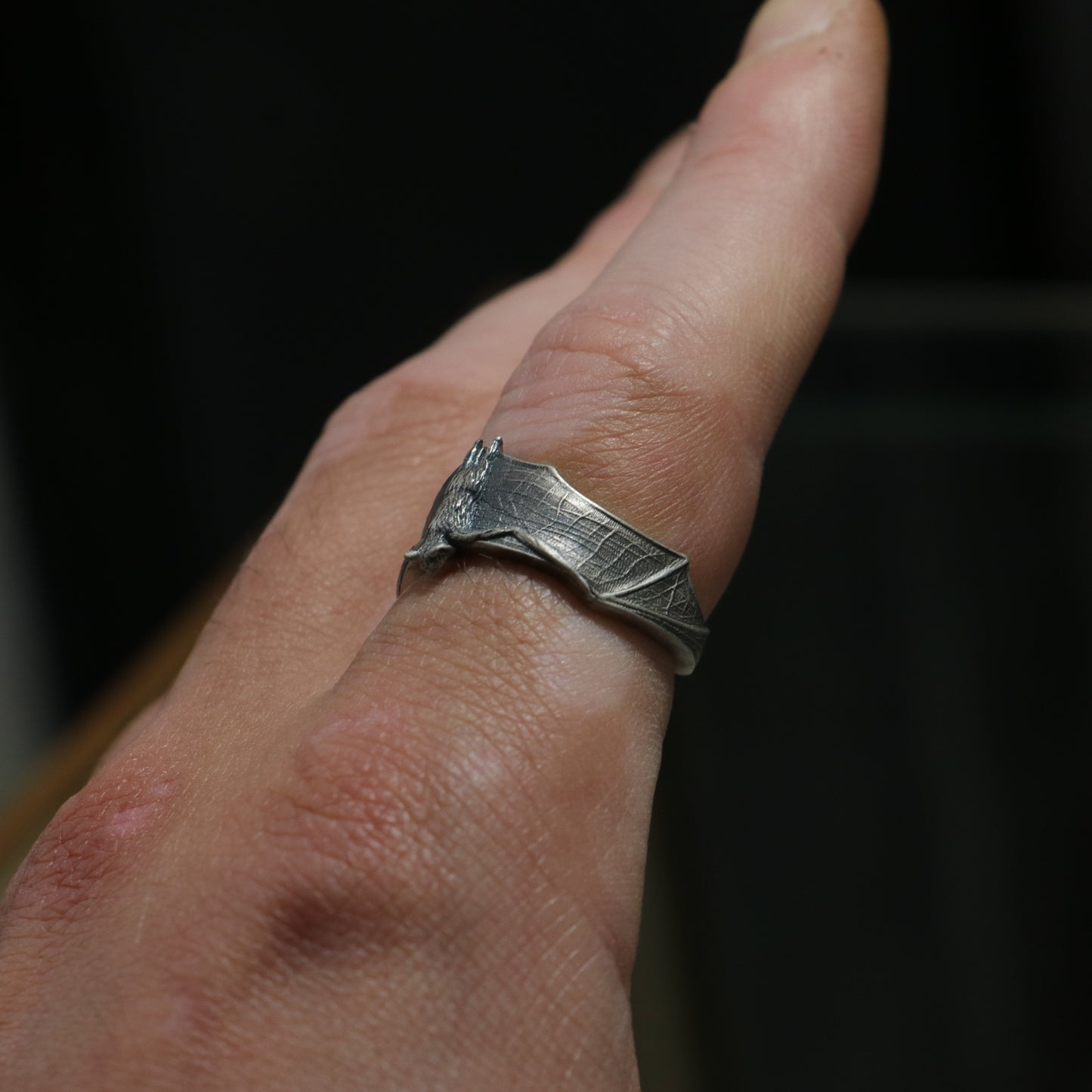Bat 925 Silver Men's Ring