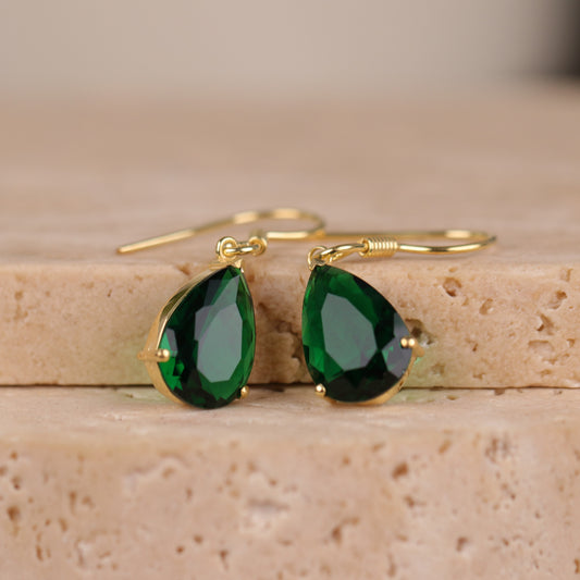 925 Silver Earring with Drop Jade Stone