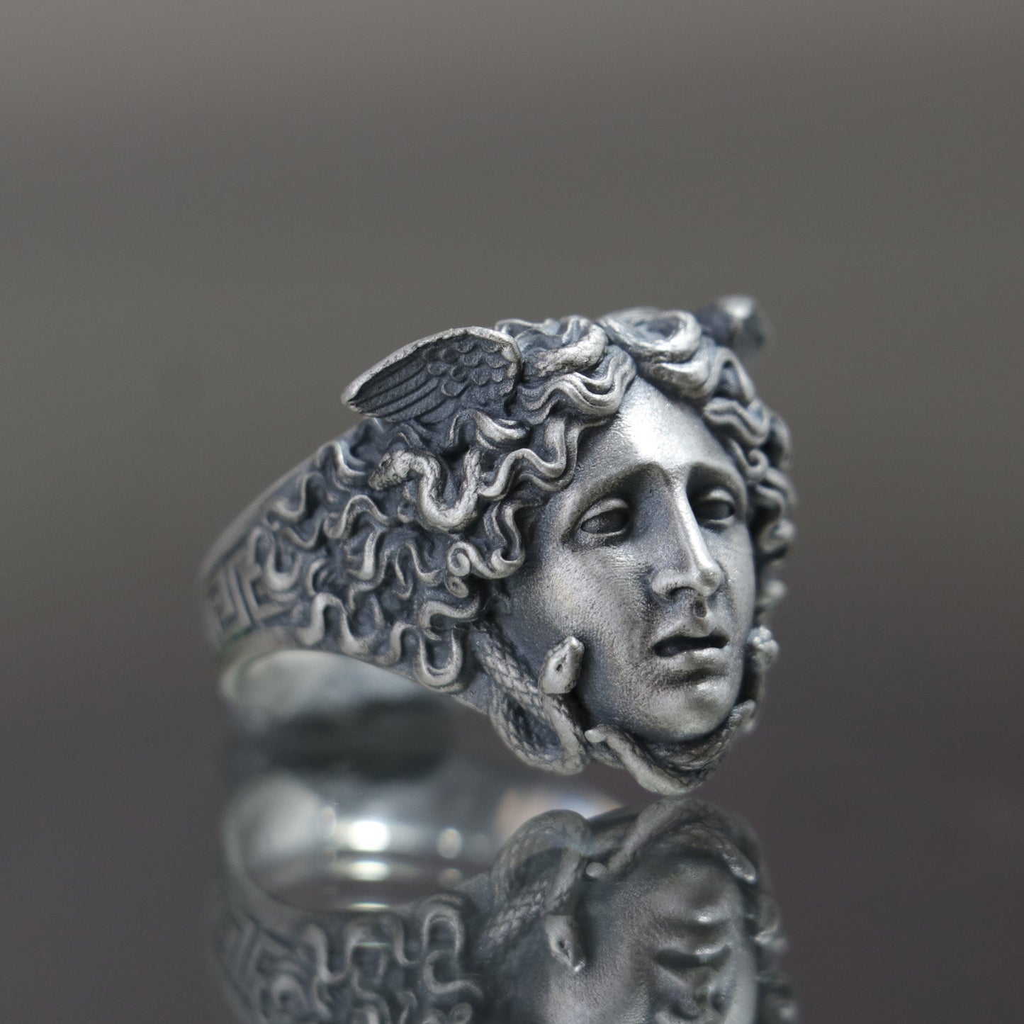 Gorgon Medusa 925 Silver Men's Ring