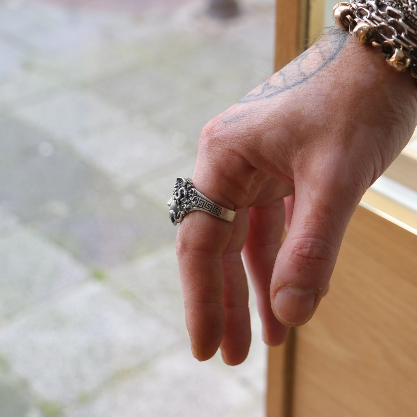 Gorgon Medusa 925 Silver Men's Ring
