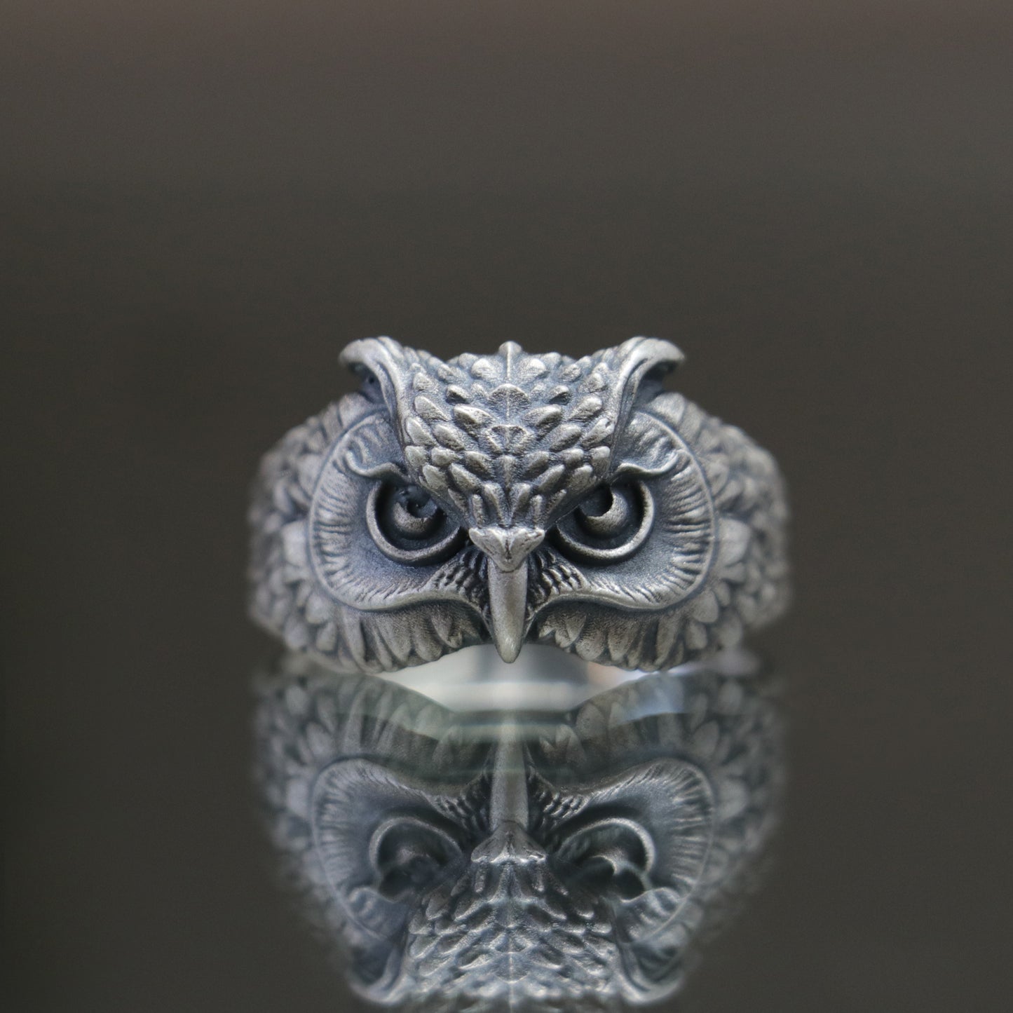 Owl 925 Silver Men's Ring