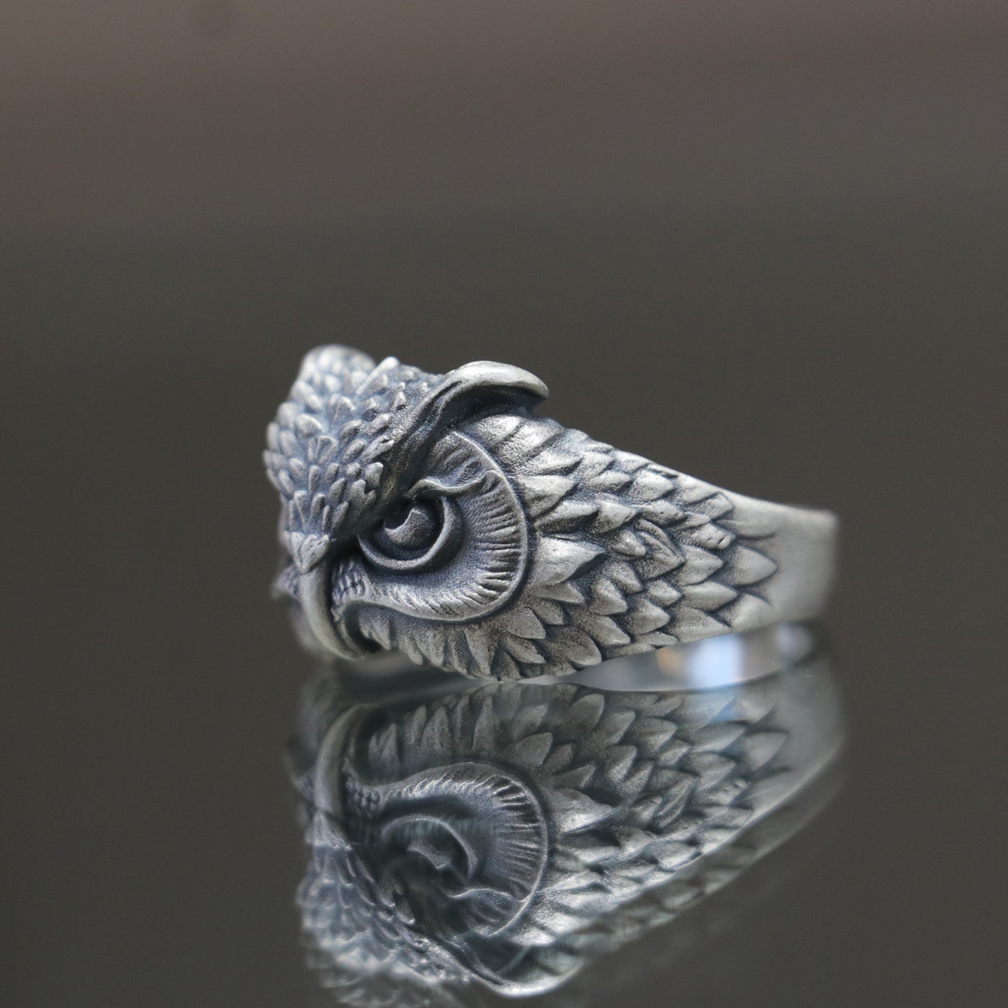 Owl 925 Silver Men's Ring