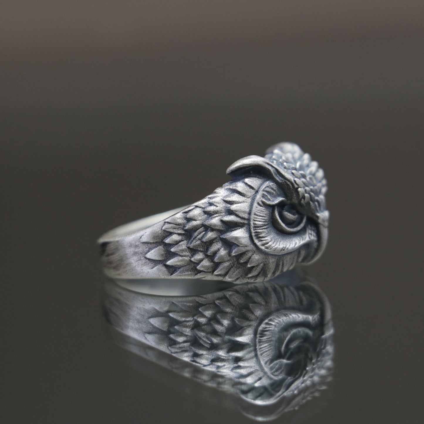 Owl 925 Silver Men's Ring