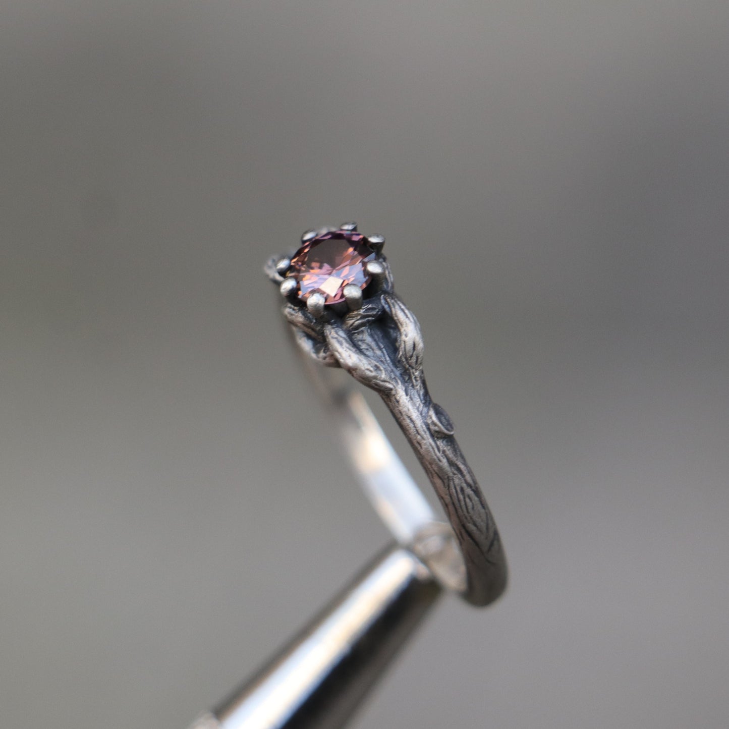 Ivy Champagne Moissanite 925 Silver Ring