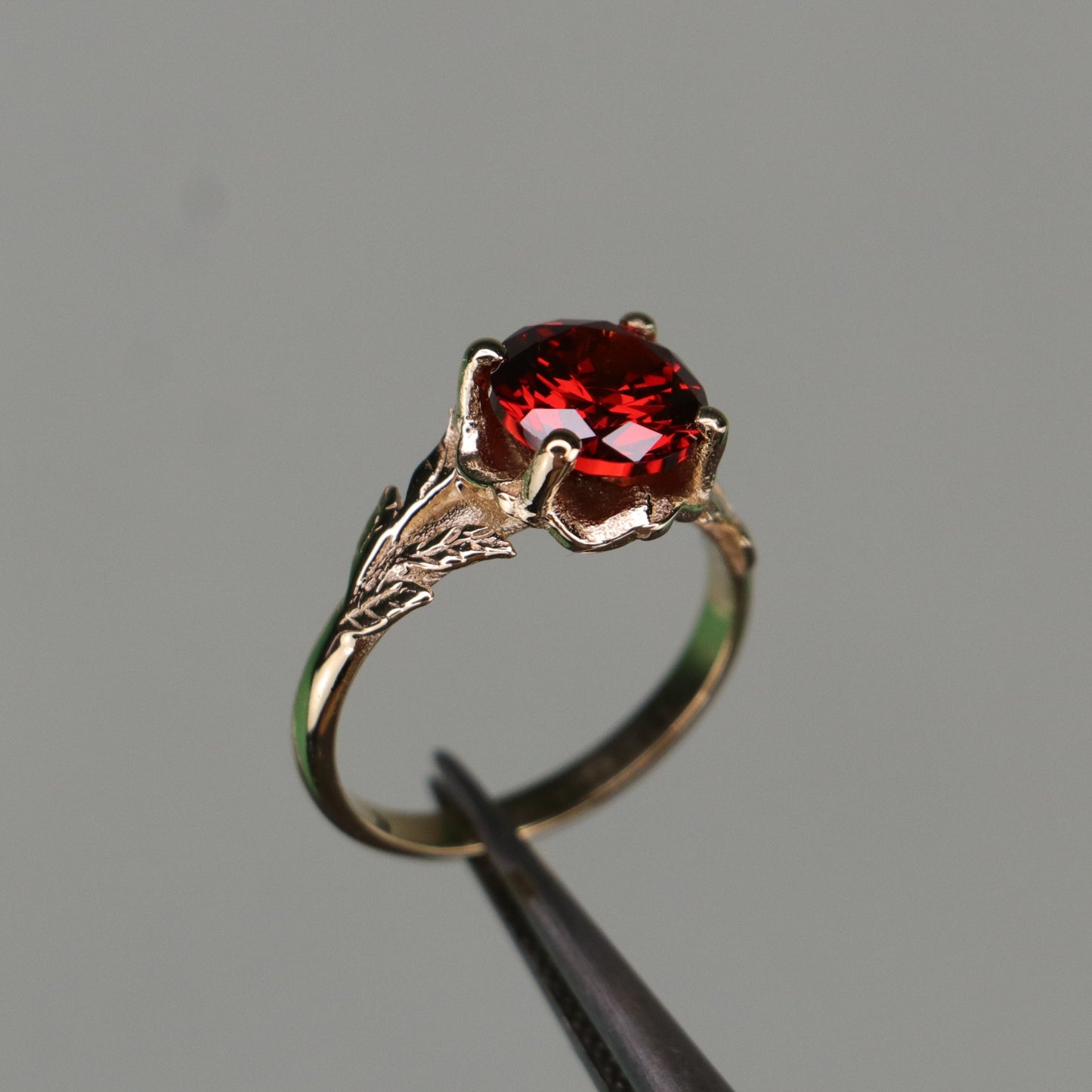 Garnet 1.00 Karat 925 Gümüş Yüzük