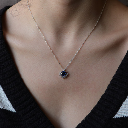 Tanzanit ve Mozanit 925 Gümüş Kolye