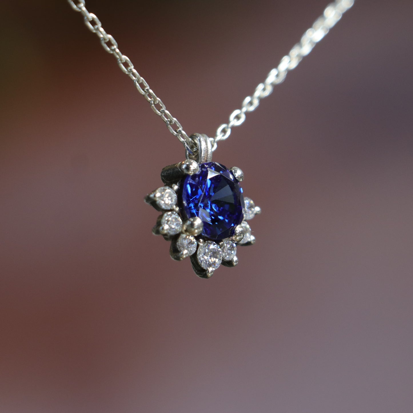 Tanzanit ve Mozanit 925 Gümüş Kolye