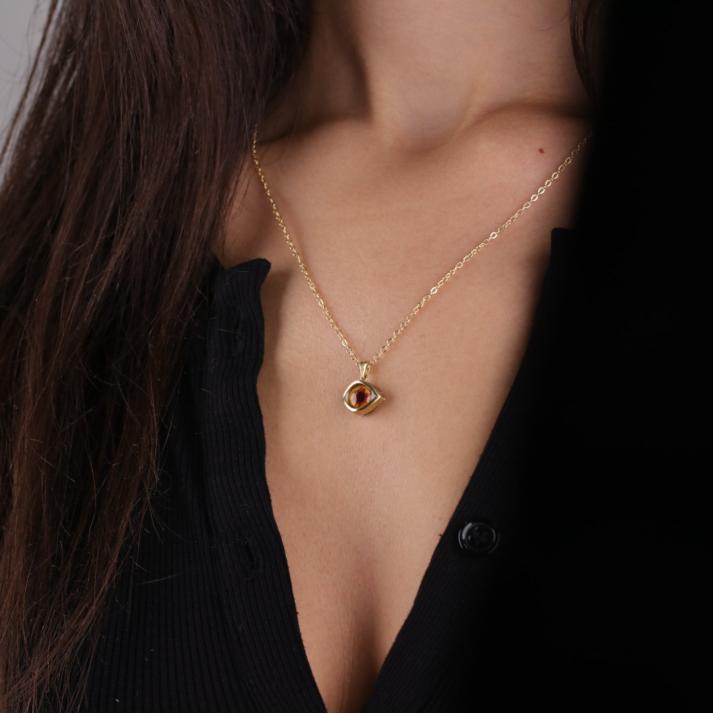 "IRIS" | Gerçekçi Göz Tılsım Kolye (Gümüş & Pirinç)