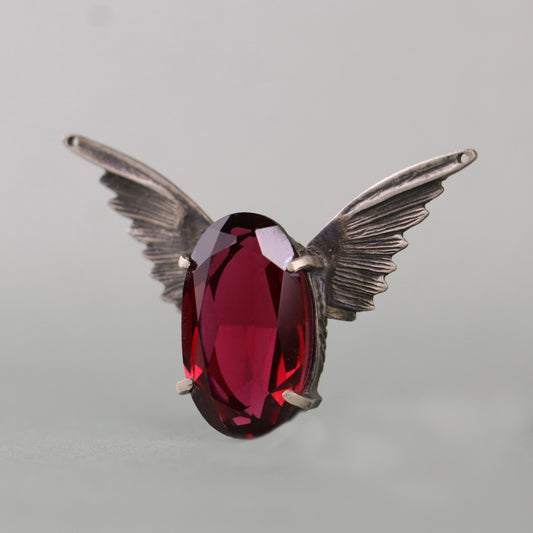 Garnet Melek Kanadı 925 Gümüş Kolye
