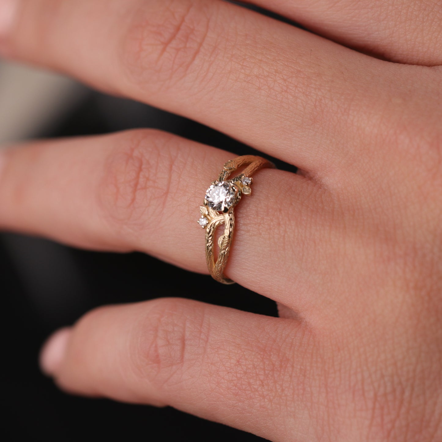 Special Design 0.37 Carat Diamond 14 Carat Gold Ring