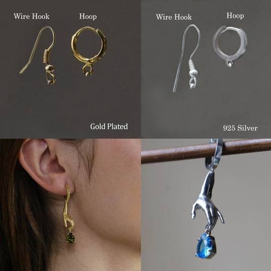 925 Silver Earring with Drop Jade Stone