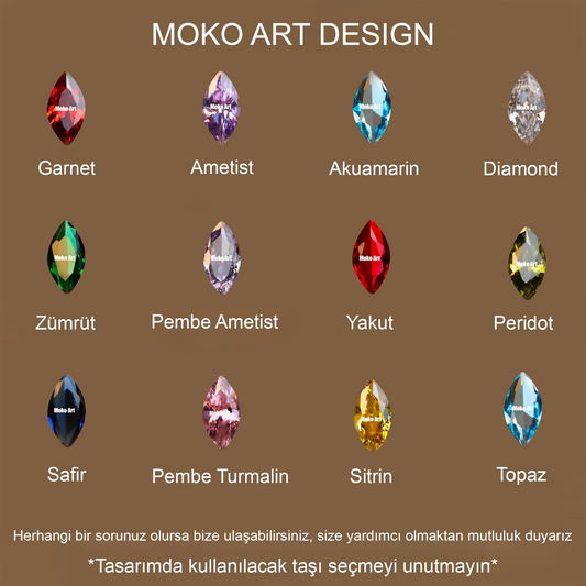 Garnet İkili Set 925 Gümüş Altın Kaplama Yüzük