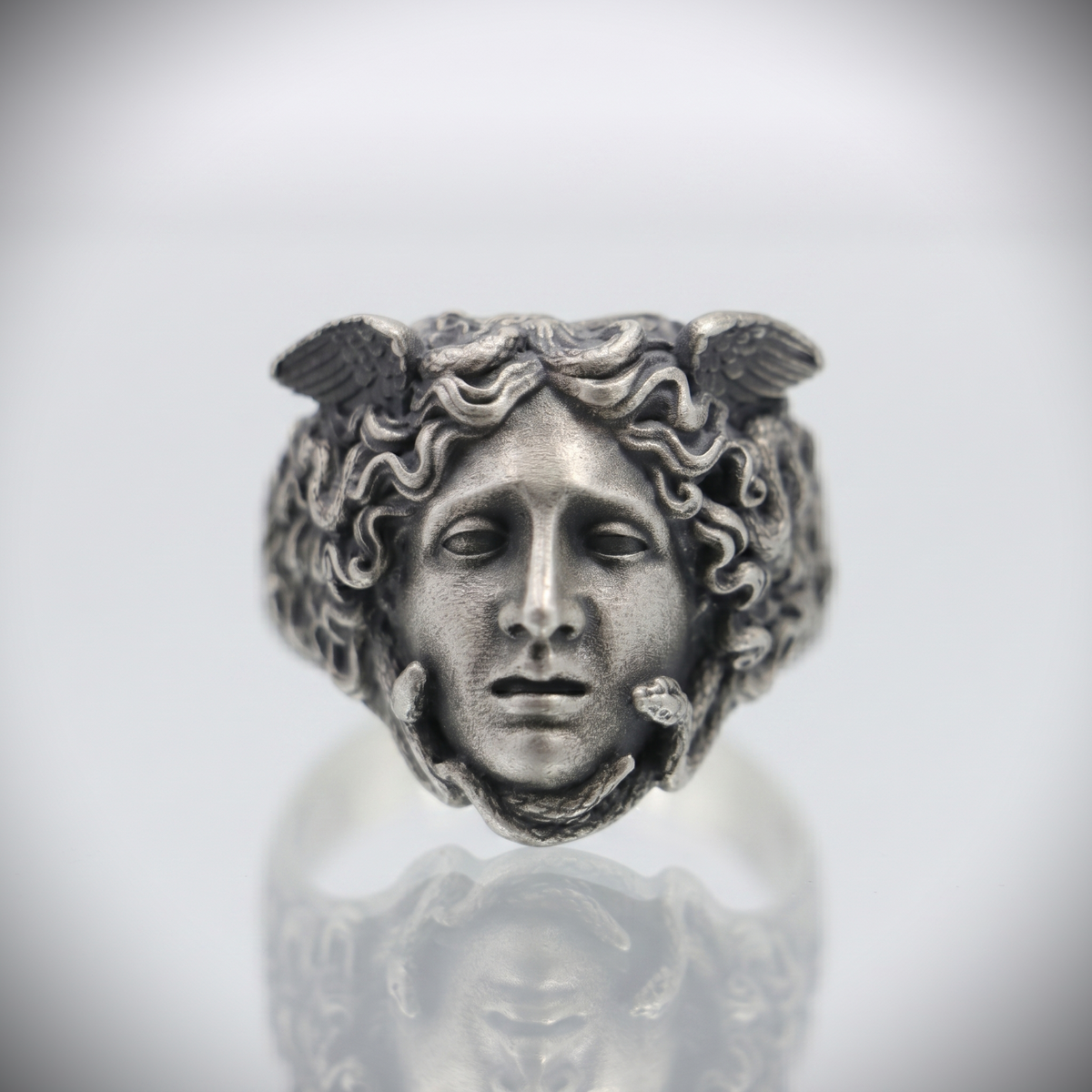 Gorgon Medusa 925 Gümüş Erkek Yüzük