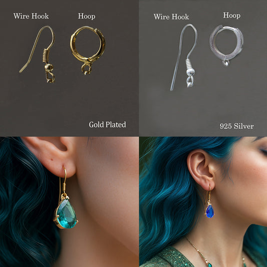 925 Silver Earring with Drop Jade Stone