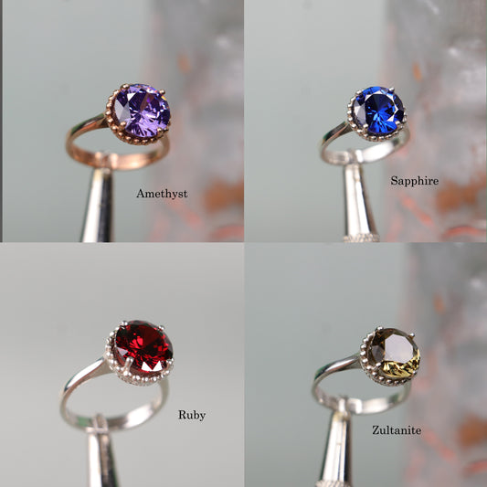 Sapphire Pen Embroidered 925 Silver Ring