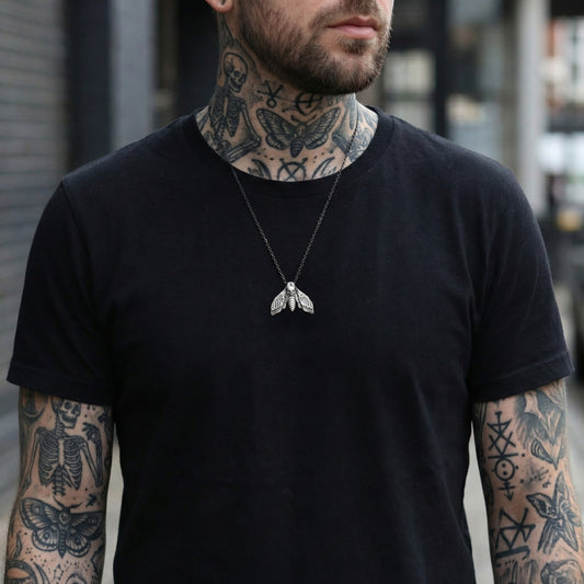 Mini Mini Skull 925 Oxidized Silver Necklace