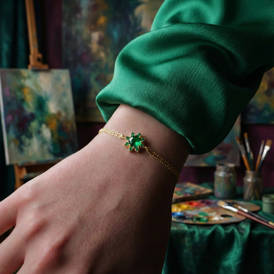 Pink Amethyst and Citrine 925 Silver Bracelet