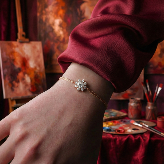 Pink Amethyst and Citrine 925 Silver Bracelet