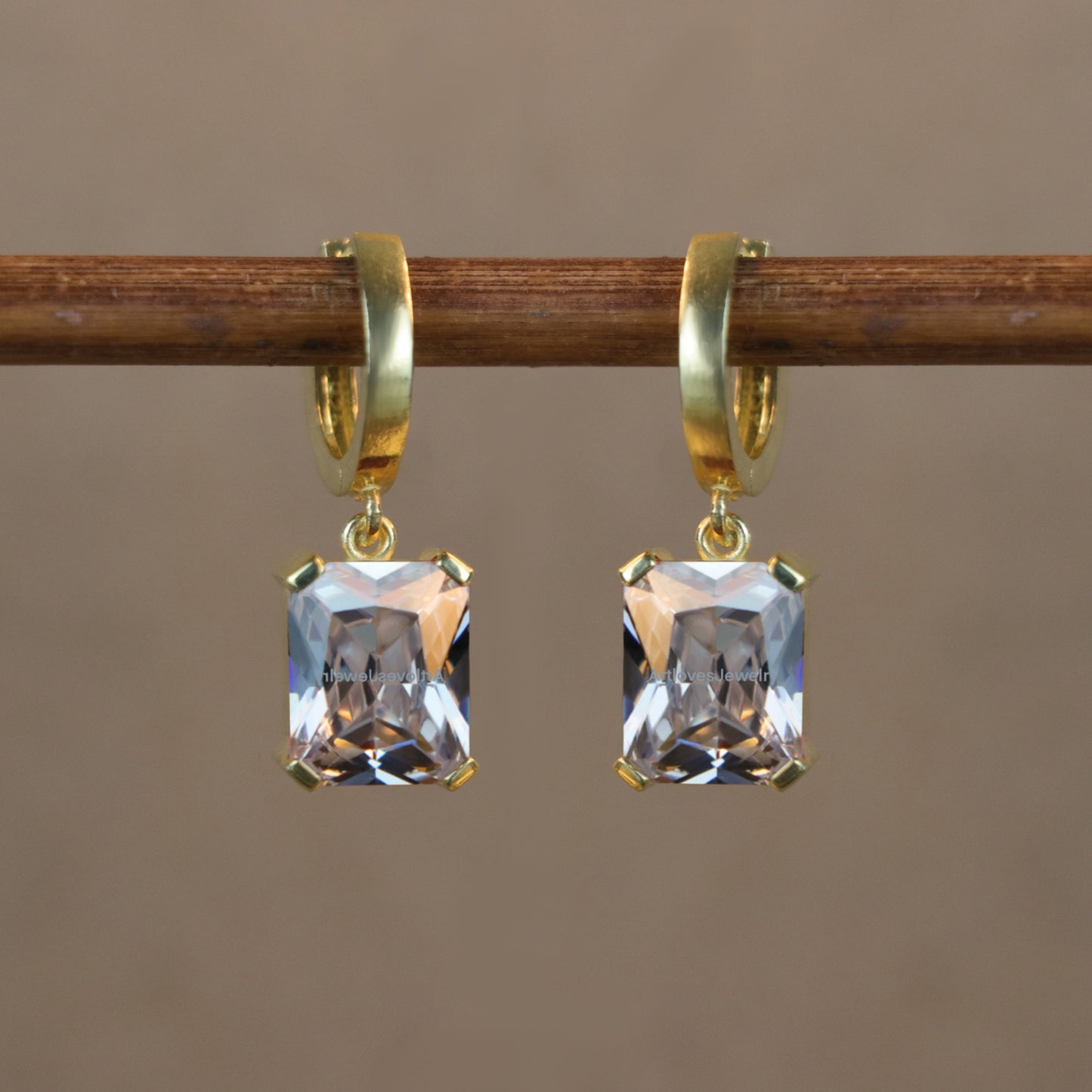 Emerald Diamond Taşlı 925 Gümüş Küpe