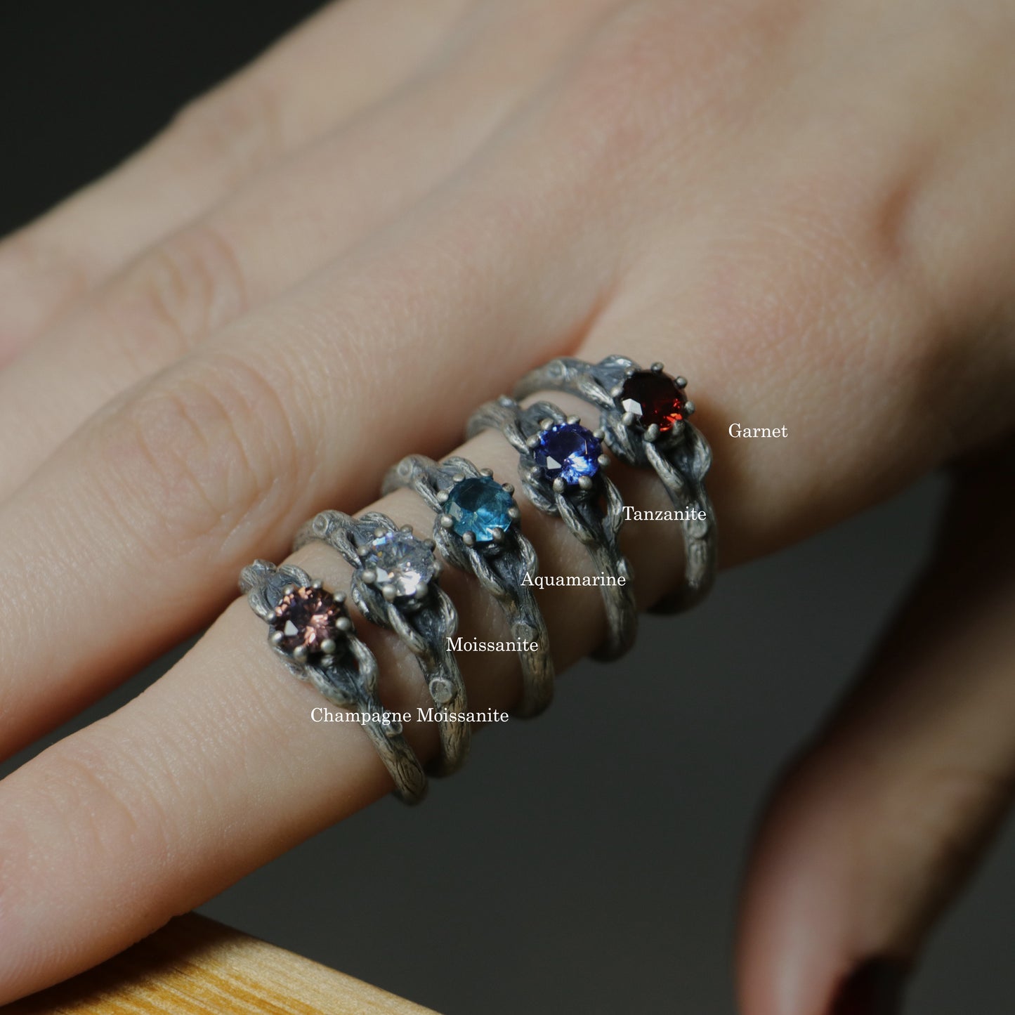 Ivy Garnet 925 Silver Ring