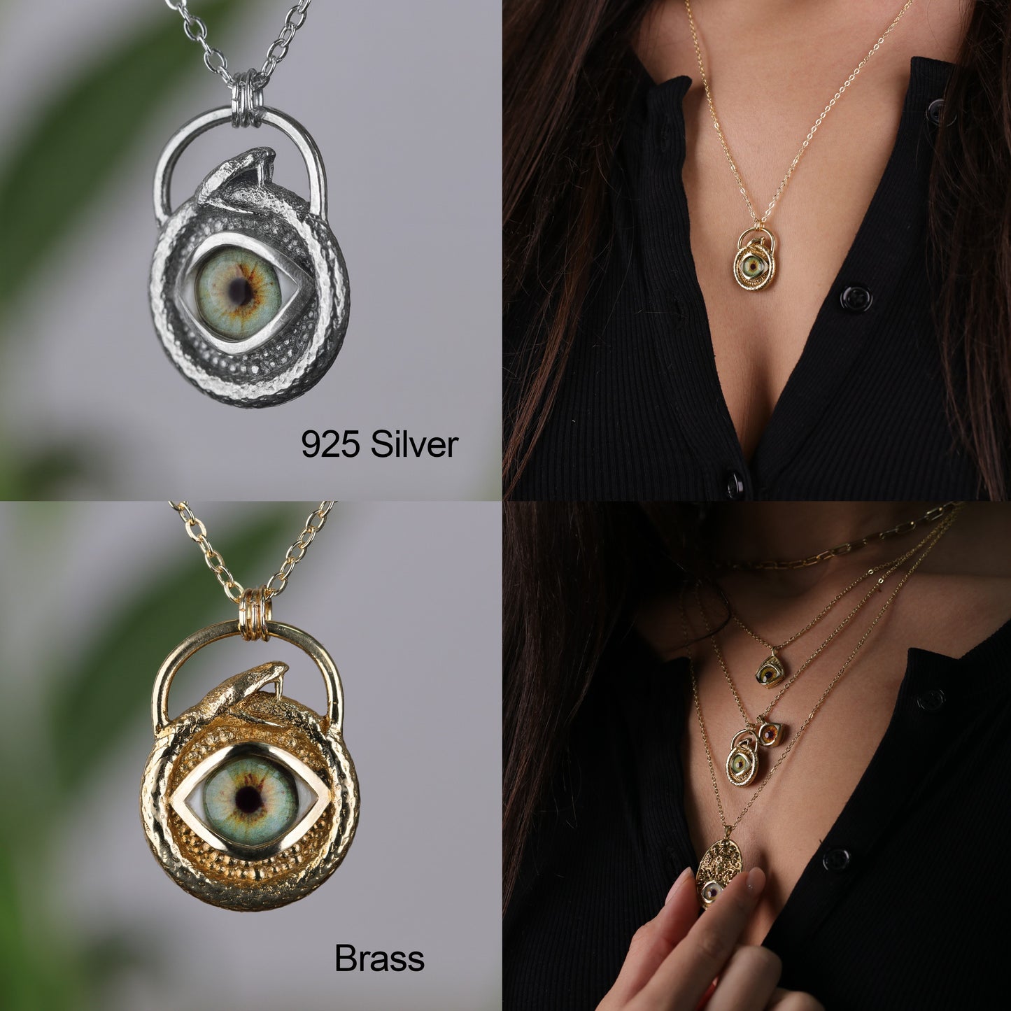 "OUROBOROS TILSIMI" | Sonsuz Koruma Göz Kolye (Gümüş & Pirinç)