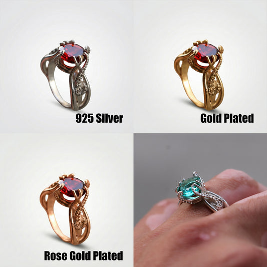 Ahtapot 925 Gümüş Yüzük (Tüm Taş ve Maden Seçenekleri)