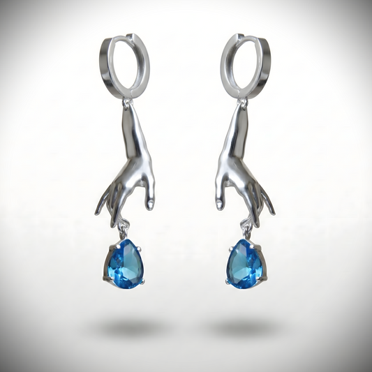 925 Silver Earring with Drop Jade Stone