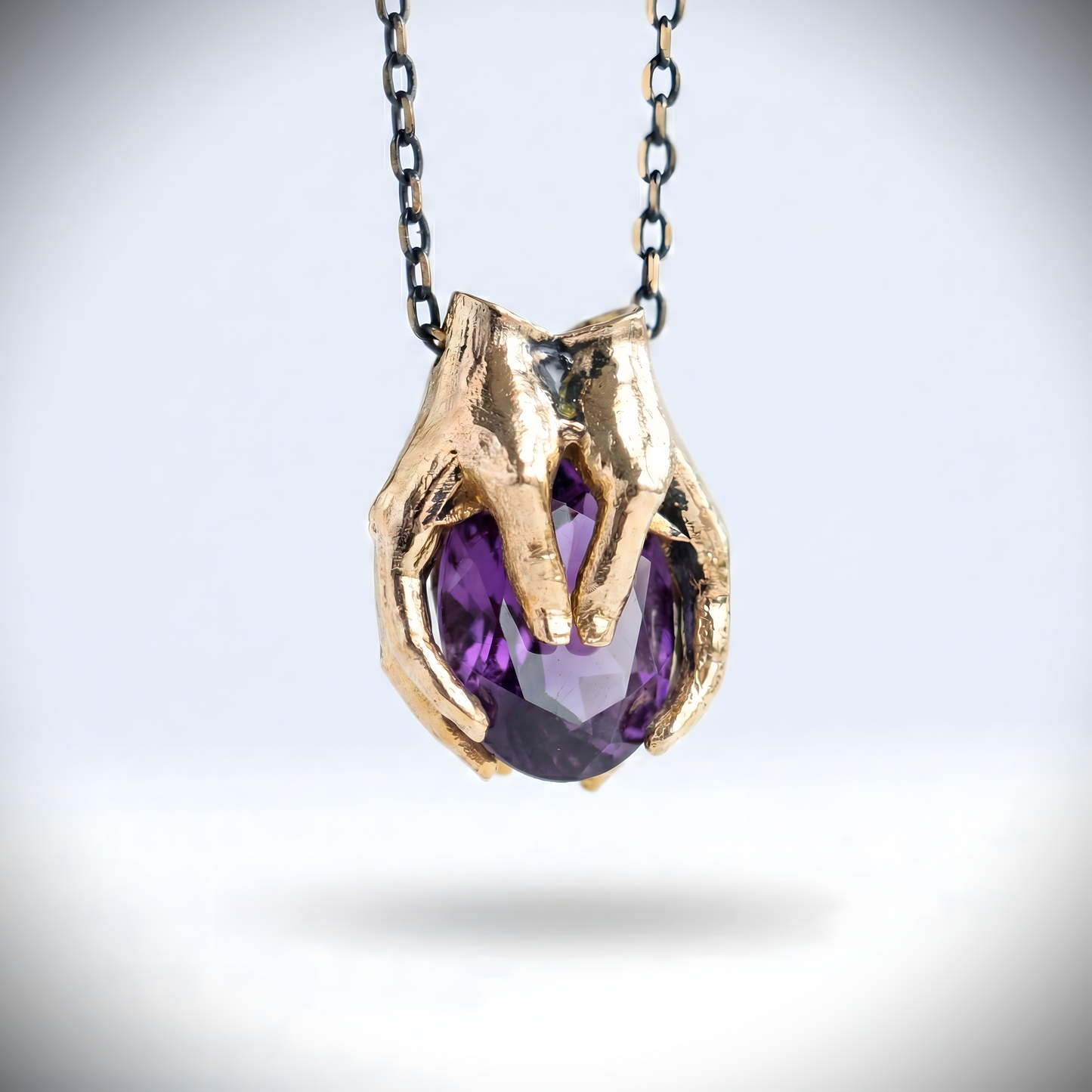 Drop Garnet Stone Palm Necklace