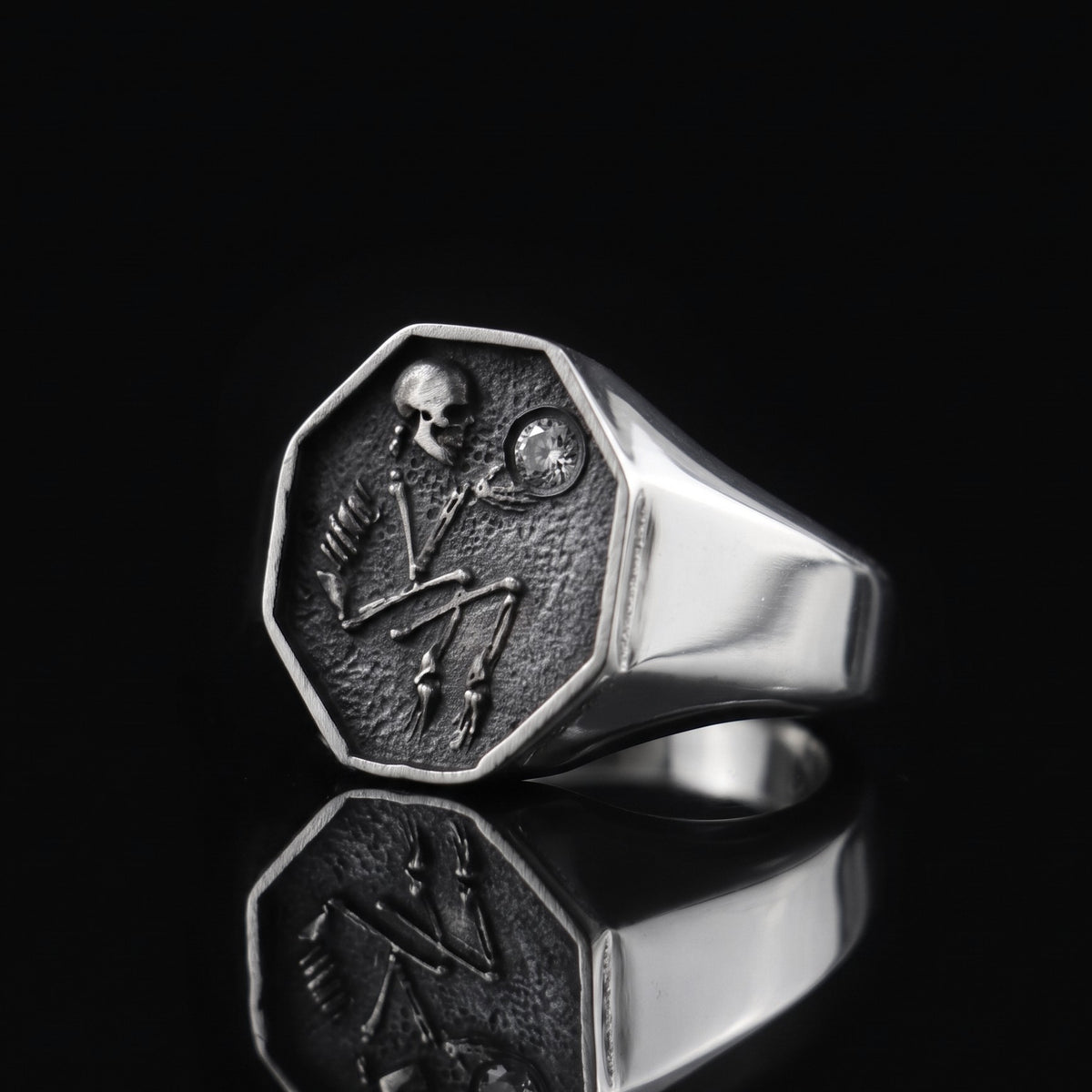 Memento Mori Erkek 925 Gümüş Yüzük