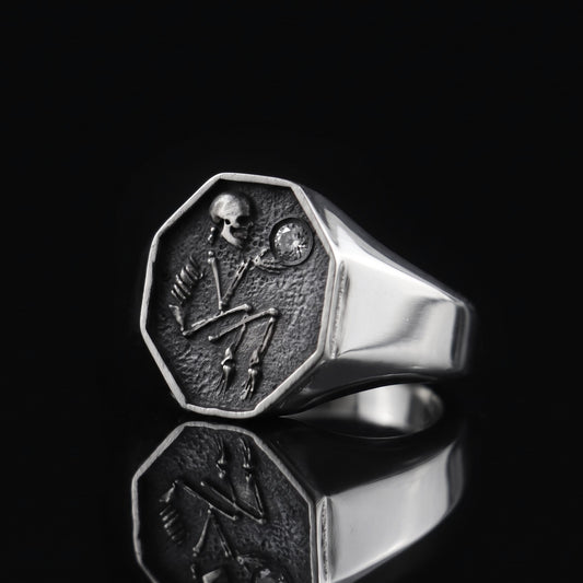 Memento Mori Erkek 925 Gümüş Yüzük
